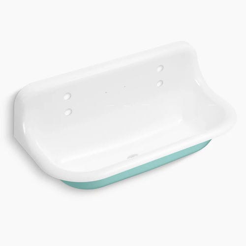 Vasque suspendue - BROCKWAY™ - Kohler - en fonte / rectangulaire / 2 trous