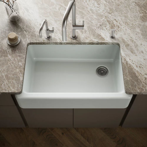 Évier 1 bac - WHITEHAVEN® - Kohler - sans égouttoir / en fonte / sous plan