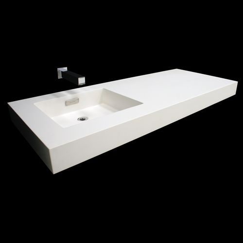 Vasque suspendue - SLAB : 9113 - 9115 - Neo-Metro - en Solid Surface / avec plan intégré / rectangulaire