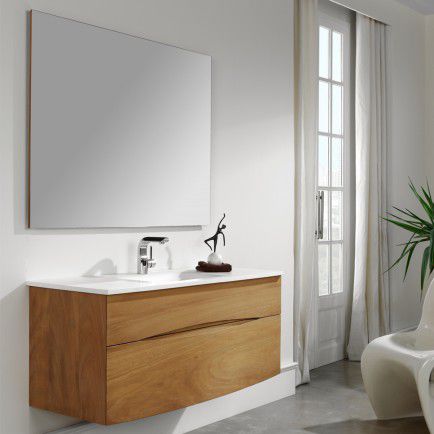 Meuble vasque suspendu - IROKO1200 - ottofond - en bois / contemporain / avec miroir