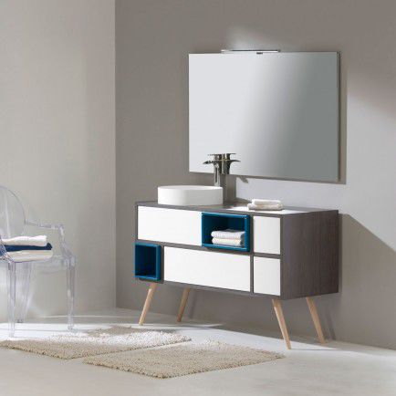 Meuble vasque à poser - O'SCANDI - ottofond - en MDF / contemporain / avec miroir