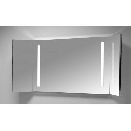 Miroir de salle de bain mural - TRI900L - ottofond - contemporain / rectangulaire / en acier inoxydable
