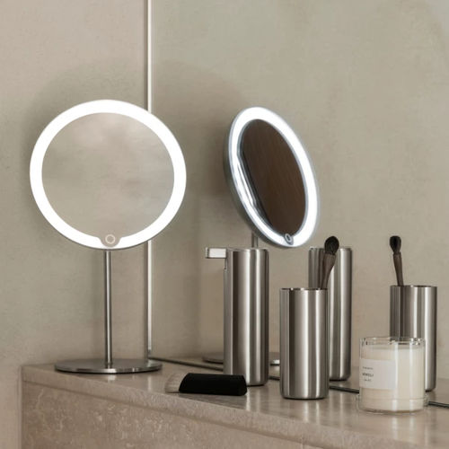 Miroir de salle de bain à poser - MODO - Blomus - contemporain / rond / en acier inoxydable