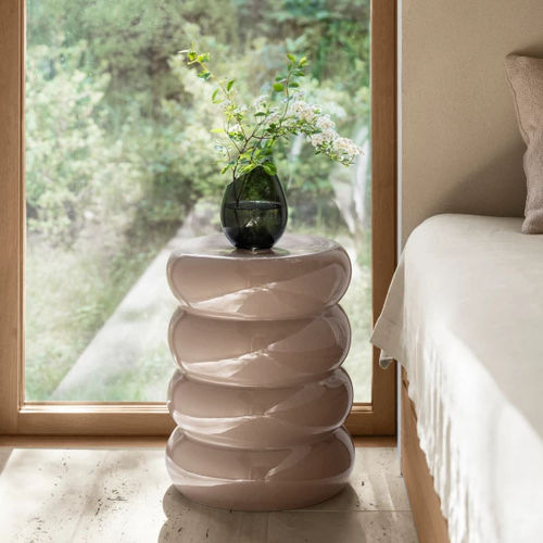 Table de chevet contemporaine - TORU - Blomus - en céramique / avec piètement en céramique / ronde
