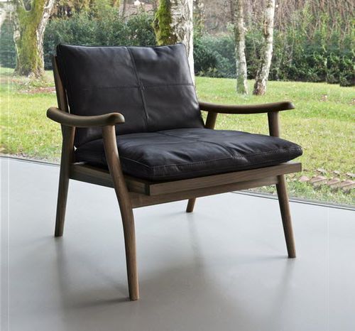 Fauteuil contemporain - 1000 FAST - Vibieffe - en cuir / en tissu / en noyer