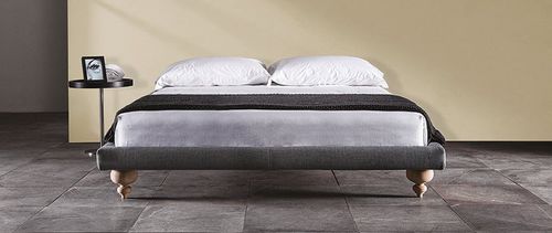 Lit double - 5600 SOMMIER - Vibieffe - contemporain / tapissé / en lin