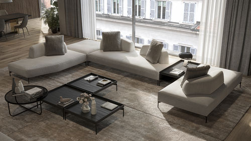 Canapé moderne - 120_ AIR - Vibieffe - en tissu / en cuir / blanc