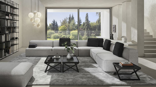 Canapé contemporain - 275_GLAM - Vibieffe - en tissu / en mousse de polyuréthane / en cuir