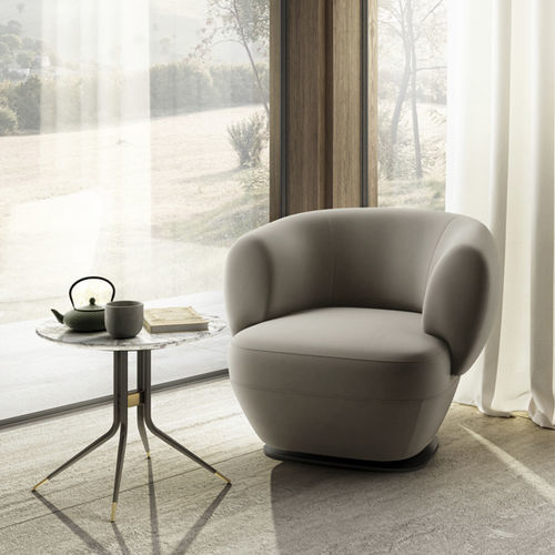 Fauteuil contemporain - 360_CONFIDENT - Vibieffe - en cuir / en mousse de polyuréthane / en tissu