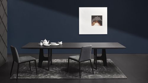 Table à manger contemporaine - 4050_ITALO - Vibieffe - en MDF / avec piètement en chêne / rectangulaire