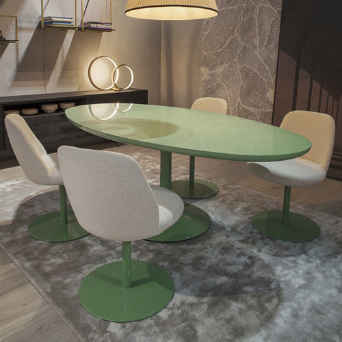 Table à manger contemporaine - 4150_TWIST - Vibieffe - en viscose / ronde / ovale