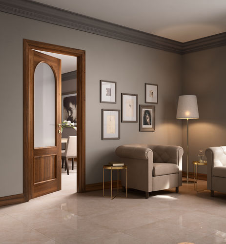 Porte d'intérieur - ARCA - FerreroLegno - en bois / battante / semi-vitrée