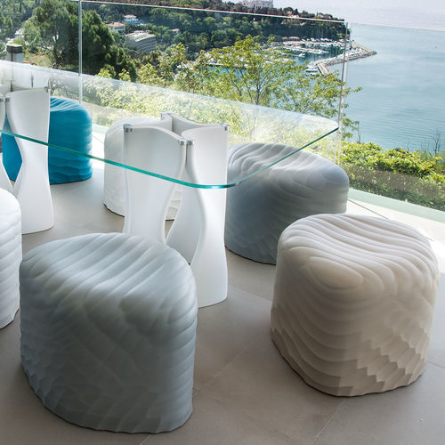 Pouf contemporain - RIVER STONE - TONON - en polyuréthane / rond / ovale