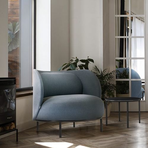 Fauteuil contemporain - METIZ  - TONON - en tissu / bleu / résidentiel