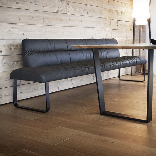 Banc contemporain - FOR US  - TONON - en acier / en mousse de polyuréthane / en bois massif