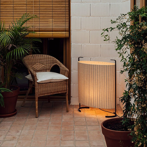 Lampe sur pied - AMID - MILAN ILUMINACION - en acier laqué / en tissu / contemporaine