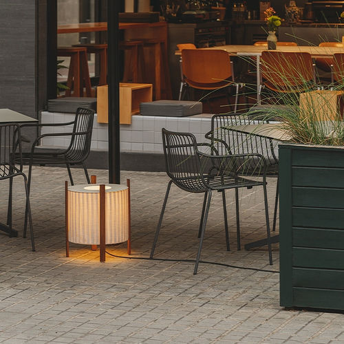 Lampe de table - ROL - MILAN ILUMINACION - sur pied / en tissu / en bois laqué