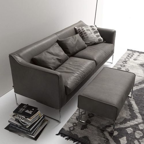 Canapé contemporain - MELL - COR - en tissu / en cuir / avec accoudoirs