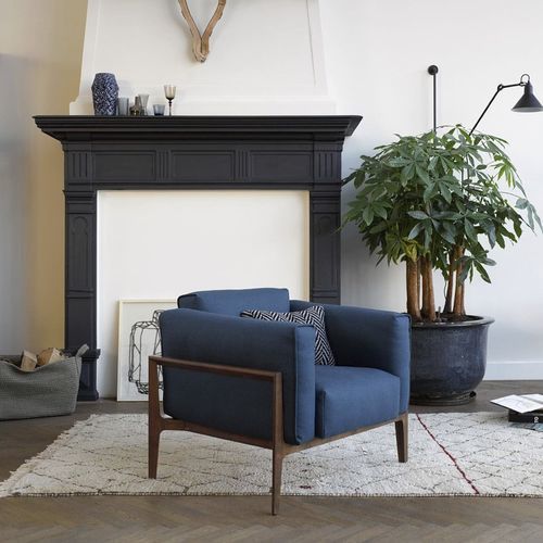 Fauteuil contemporain - ELM - COR - en tissu / en cuir / en chêne