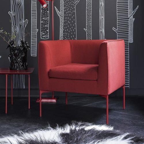 Fauteuil contemporain - MELL - COR - en tissu / en cuir / en métal