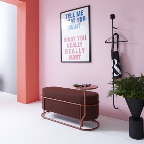Banquette contemporaine - DROP - COR - en tissu / avec piètement en métal peint / en acier