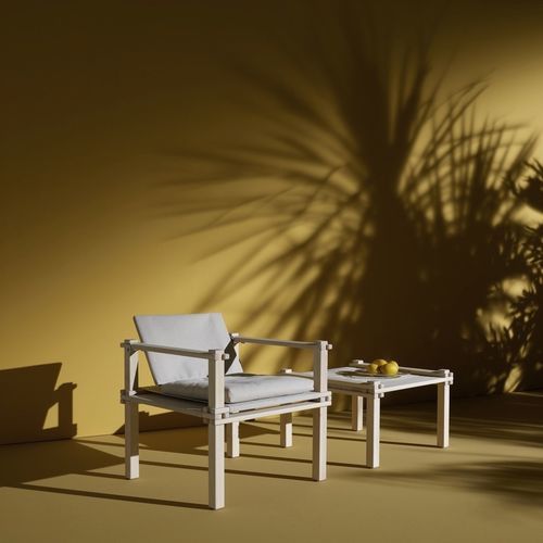 Fauteuil contemporain - FARMER - COR - en tissu / en bois massif / en frêne