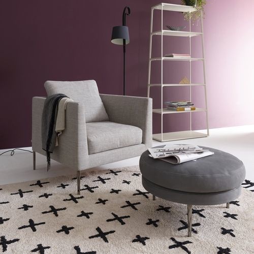 Fauteuil contemporain - PILOTIS - COR - en tissu / avec coussin amovible / gris