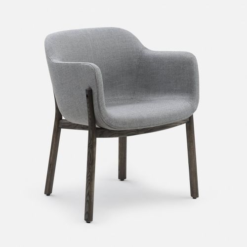Chaise de salle à manger contemporaine - PORTO - DE LA ESPADA - d'intérieur / en tissu / en cuir