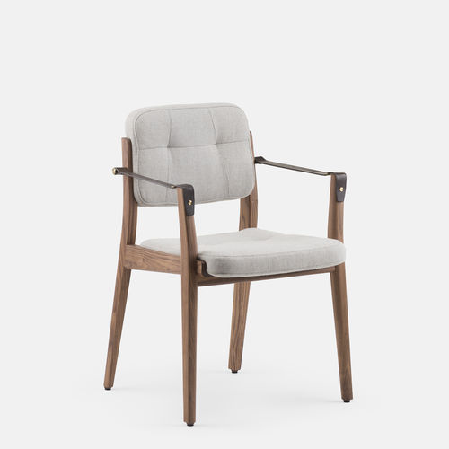 Chaise de salle à manger contemporaine - CAPO - DE LA ESPADA - d'intérieur / en tissu / en cuir