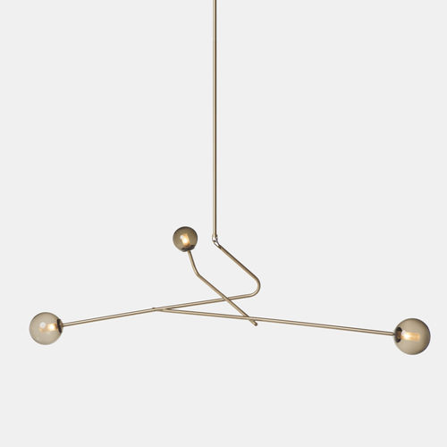 Suspension - LATTICE - DE LA ESPADA - en laiton brossé / en verre soufflé / contemporaine