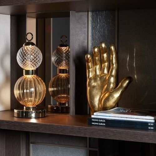 Lampe de table - DROP  - SICIS - en métal / en verre de Murano / en satin
