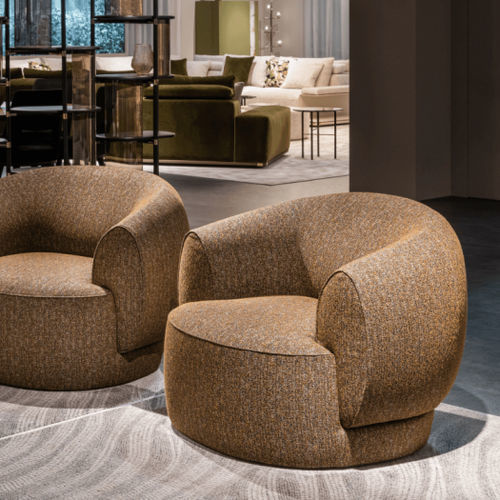 Fauteuil contemporain - BOTERO  - SICIS - en tissu / en cuir / en mousse de polyuréthane