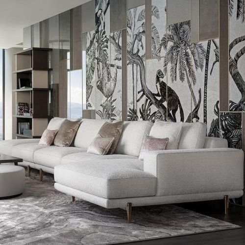 Canapé modulable - MILTON  - SICIS - contemporain / en coton / en cuir
