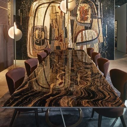 Table de conférence contemporaine - PHILIPPE  - SICIS - en verre / avec piètement en métal / avec piètement en ébène