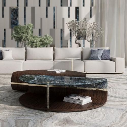 Table basse contemporaine - MARS  - SICIS - en verre / en verre bombé / bois