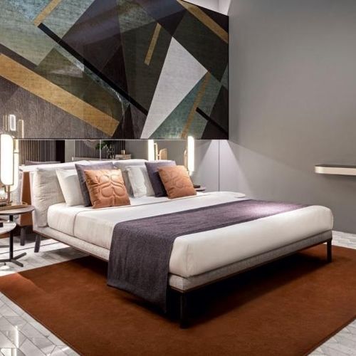Lit double - COSILY  - SICIS - contemporain / tapissé / personnalisable