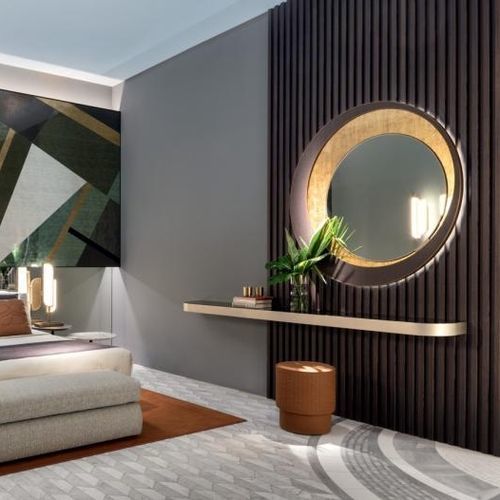 Miroir mural - HARPER  - SICIS - contemporain / rond / en bois
