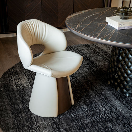 Chaise contemporaine - DAFNE - Cattelan Italia - d'intérieur / en cuir / avec piètement en acier laqué
