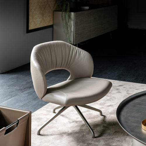 Fauteuil contemporain - MIRANDA - Cattelan Italia - en tissu / en cuir / gris