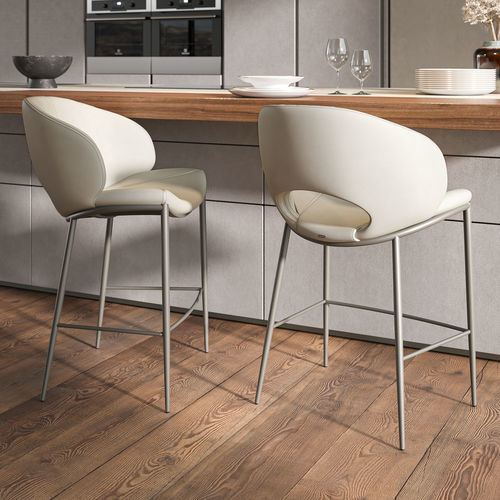 Chaise de bar contemporaine - MIRANDA - Cattelan Italia - d'intérieur / en tissu / avec piètement en acier laqué