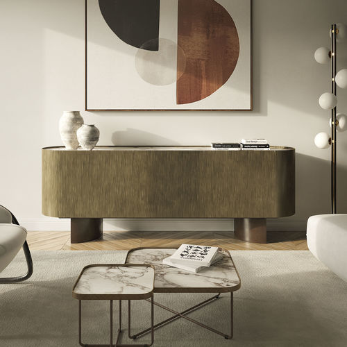 Buffet contemporain - SAVOY - Cattelan Italia - en bois / en acier laqué / en verre