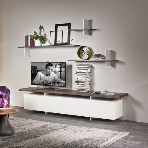 Meuble TV contemporain - SENECA - Cattelan Italia - avec étagères / avec rangement intégré / en bois massif