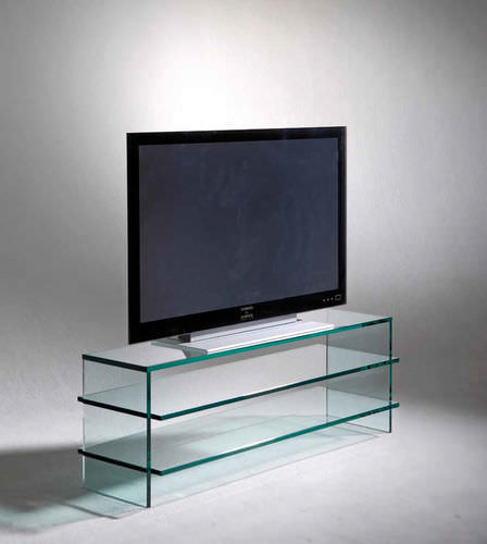 Meuble TV contemporain - CLEAR 700 / 900 / 1100 - Schroers & Schroers - hi-fi / en verre