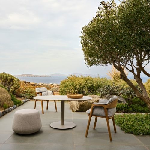 Chaise de jardin design - NOMAD - Tribù - d'extérieur / en teck / en tissu