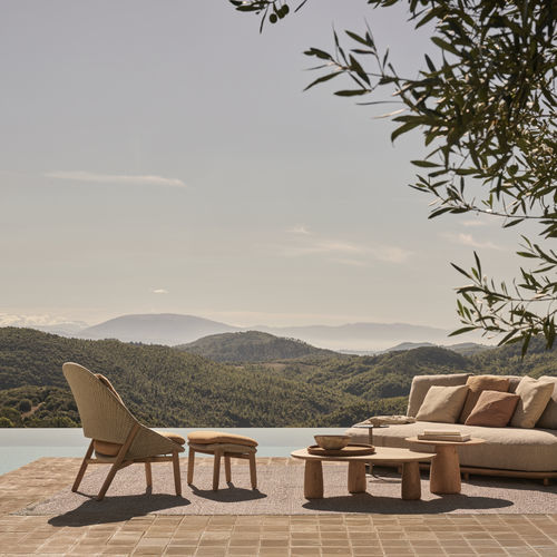 Repose-pied contemporain - ELIO - Tribù - en Tricord® / en teck / d'extérieur
