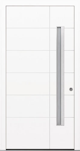 Porte d'entrée - HT 410 GA-B0B - Internorm - en aluminium / battante / semi-vitrée