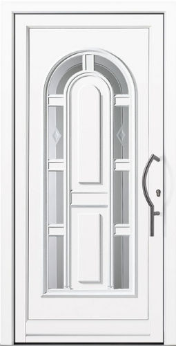 Porte d'entrée - AT 200 AC-E4B - Internorm - en aluminium / battante / semi-vitrée