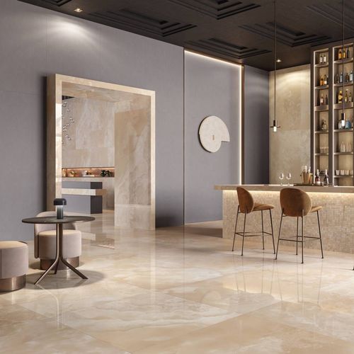 Carrelage en grès cérame - ONICE : HONEY - CERAMICHE KEOPE - brillant / d'intérieur / de salle de bain