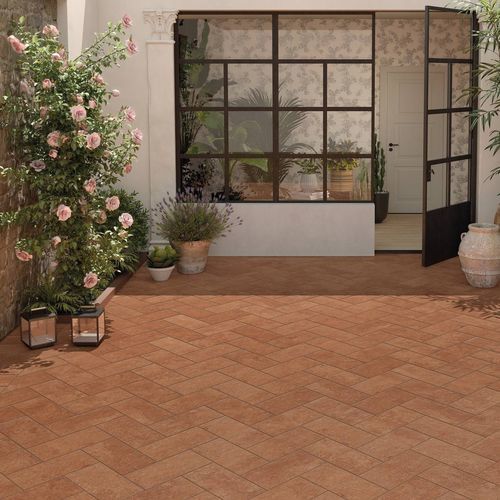 Carrelage en grès cérame - COTTO RED - CERAMICHE KEOPE - structure / d'extérieur / de jardin