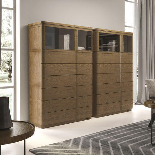 Chiffonnier contemporain - ZEN - LE FABLIER - en chêne / en frêne / en verre